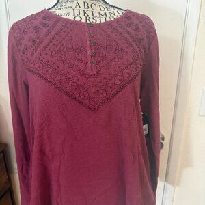 NWT Luck Brand Embroidered Top